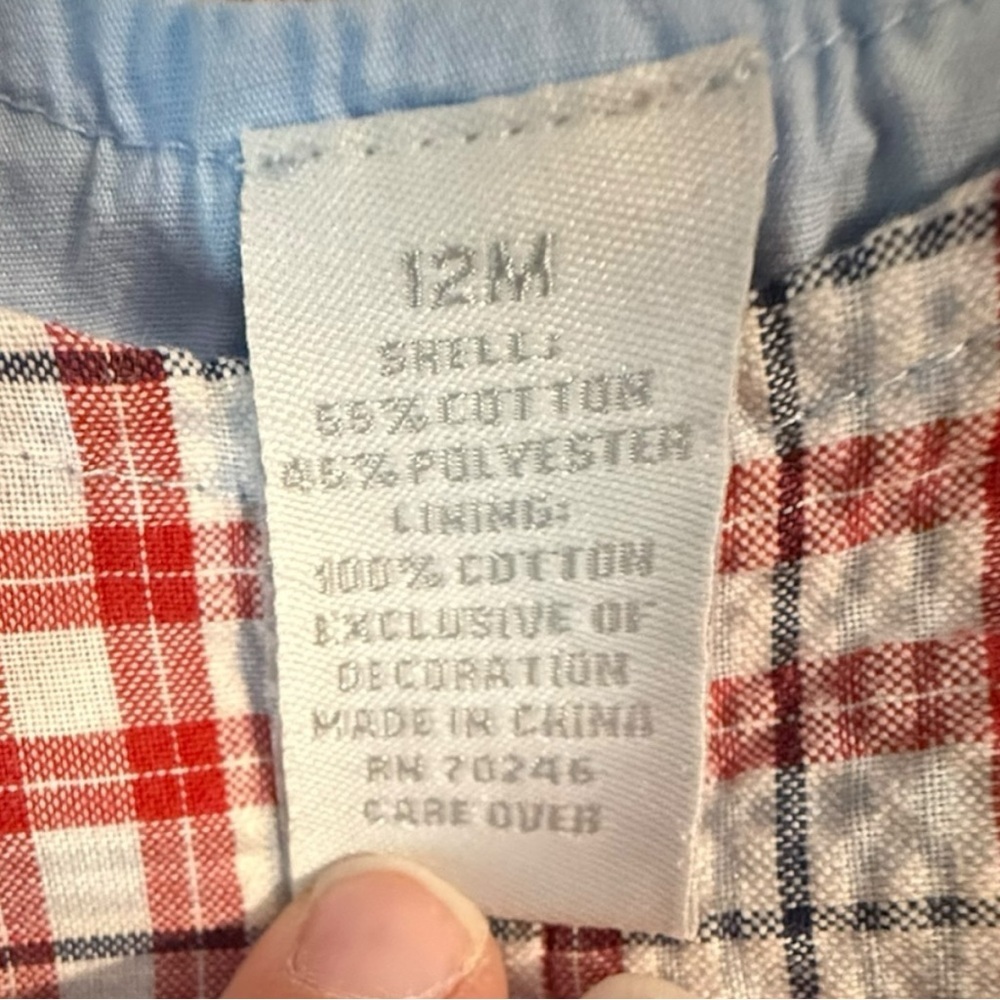 Vintage Proffitt’s Red Plaid “All Star 5” Seersucker Romper Baby Boy 12M Y2K - Picture 4 of 5